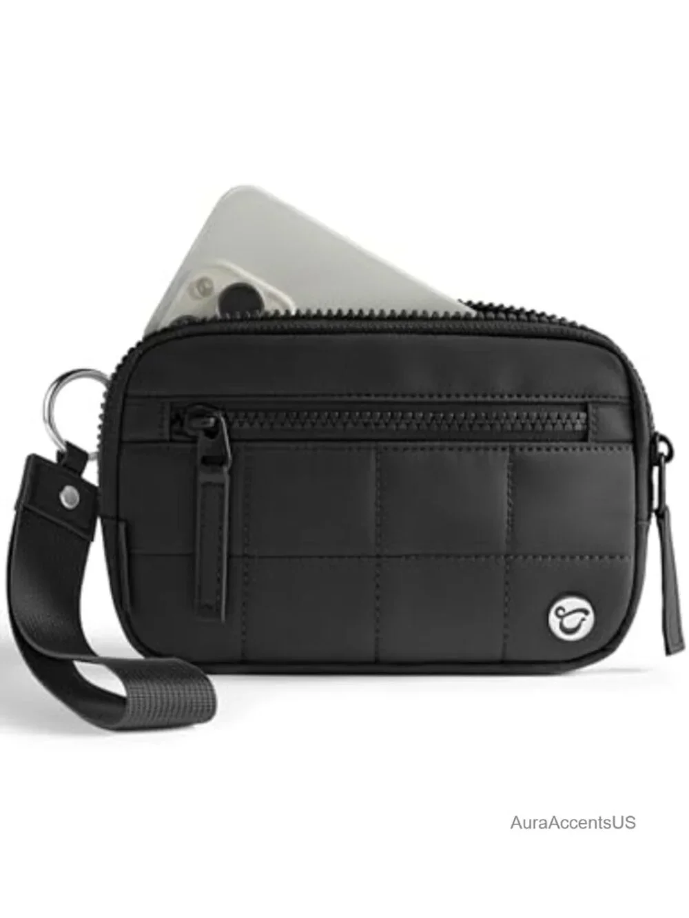 Quilted RFID Blocking Wristlet Wallet with Zipper